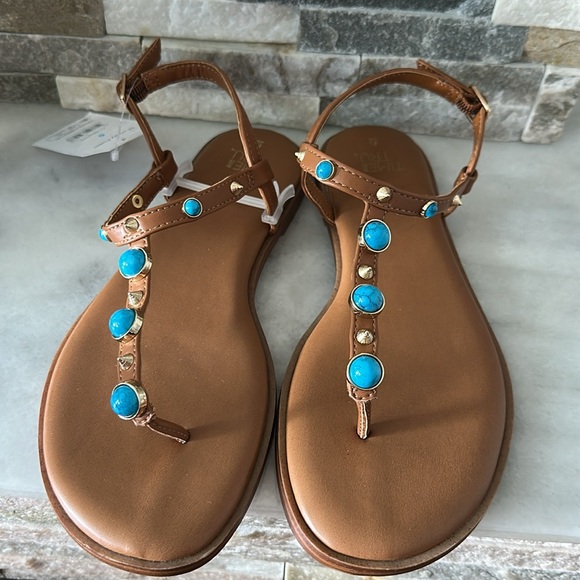 Time and Tru Shoes - Time and Tru Women's Jeweled T-Strap Sandal Size 6